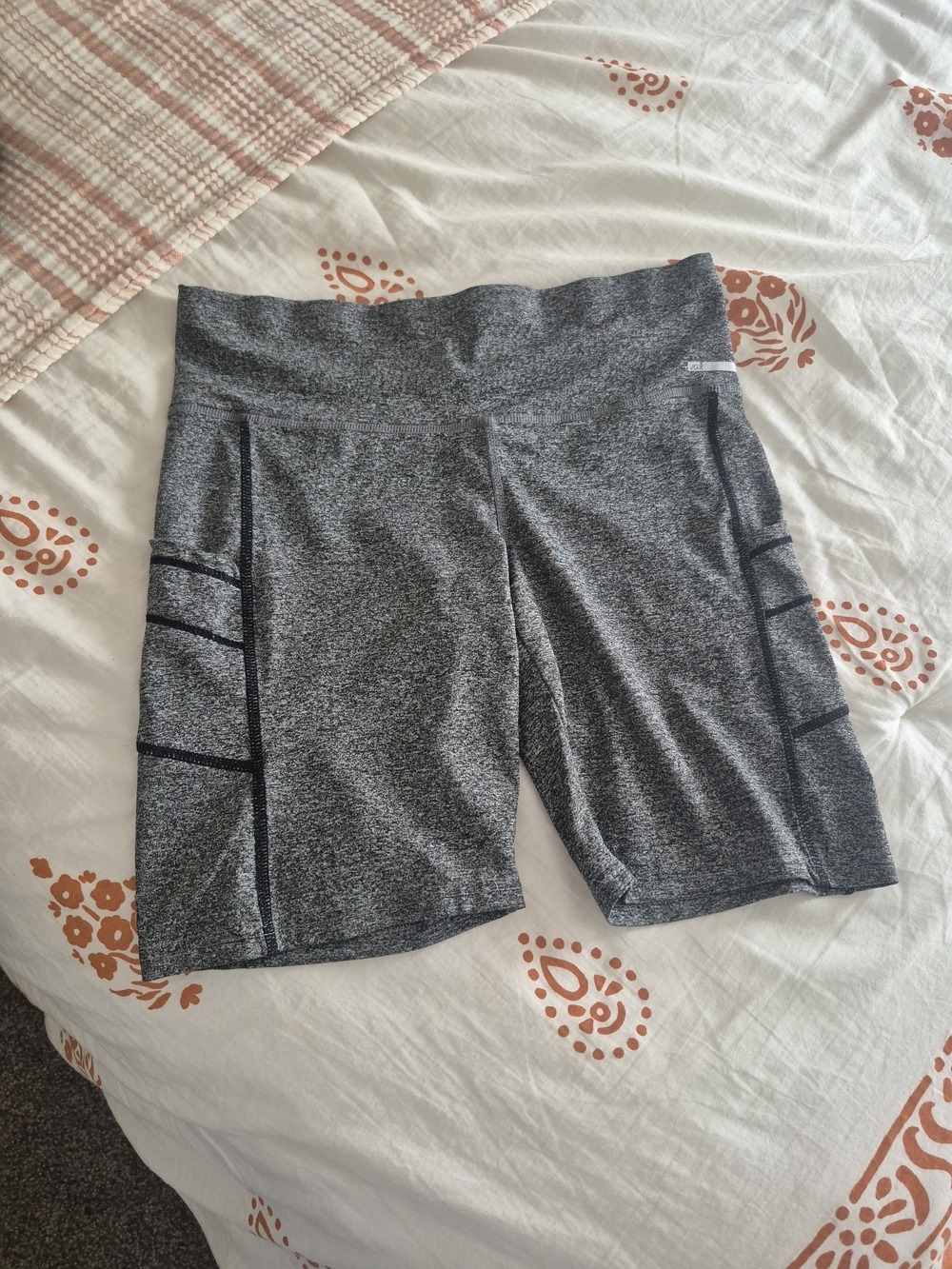 Athletic High-Waist Gray Bike Shorts
